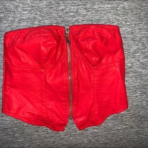 Red Vip up tube top Urban Outfitters